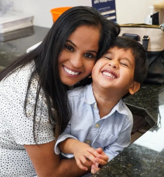 Dr Yashoni Shah with a young patient